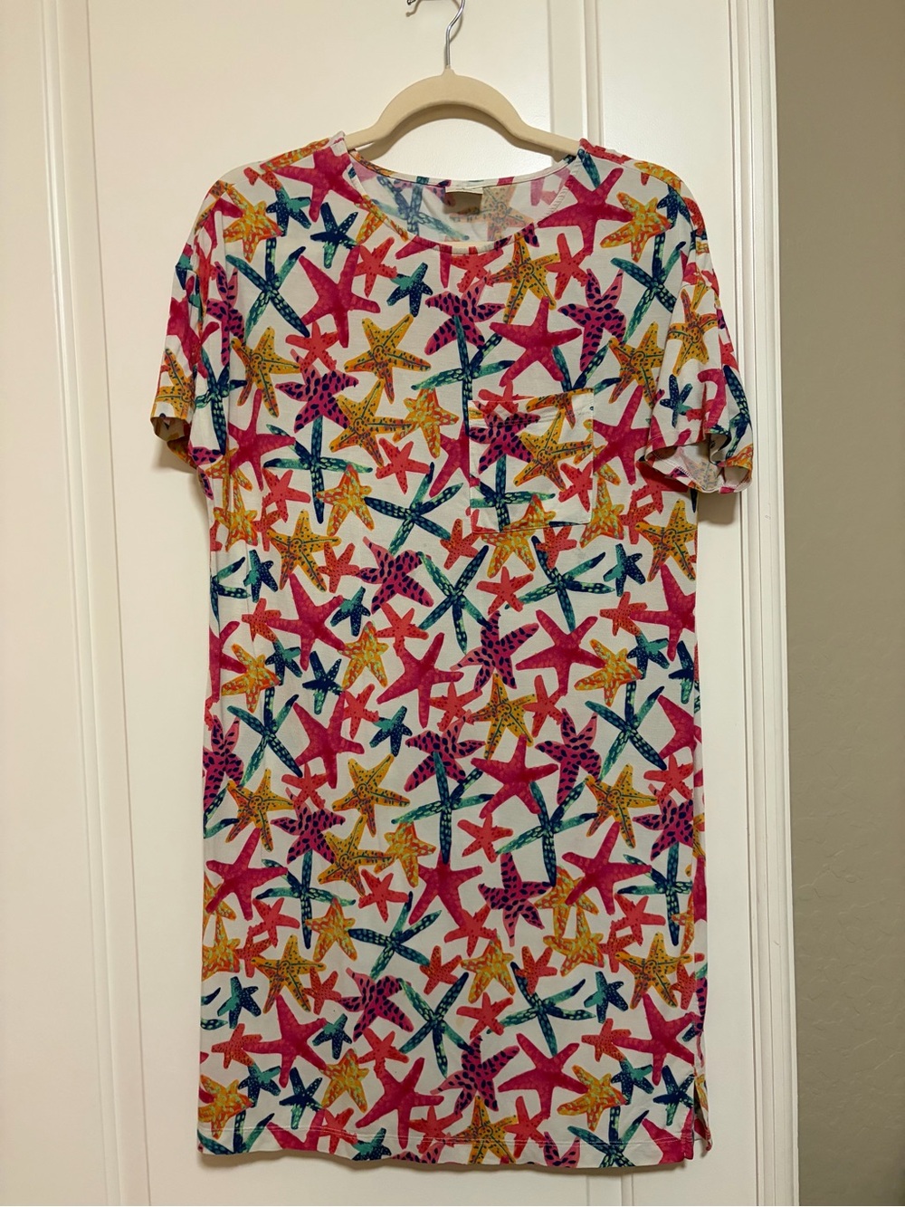 💤🐚🐠 Soma Cool Nights Colorful Starfish S/S Sleep Shirt Nightgown 🎏💤☀️